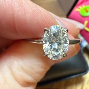 Elegant 1 CTW Moissanite 925 Sterling Silver Solitaire Ring Size 7